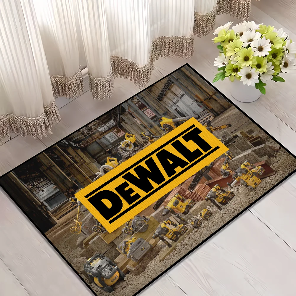 Marke D-DeWalt Cool Logo Kleiner Teppich für Haus, Schlafzimmer, Küche, Bad, Super Saugfähiger Teppich, Rutschfester Fußteppich – Detail 4