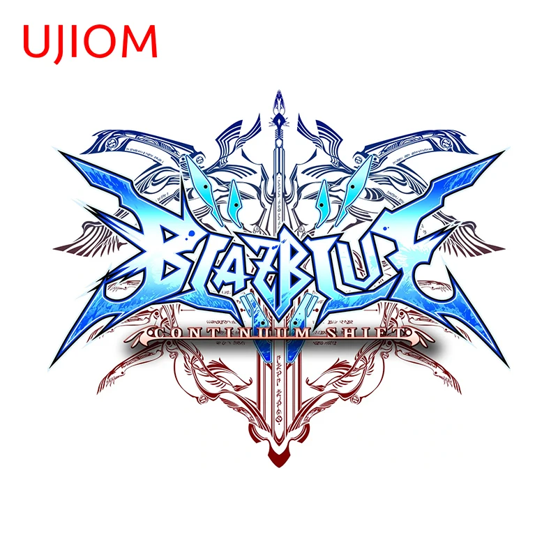 UJIOM 13cm X 10.7cm BlazBlue Continuum Logo Wall Stickers Creativite Bedroom Surfboard Decal Personality Wallpapers Home Decor