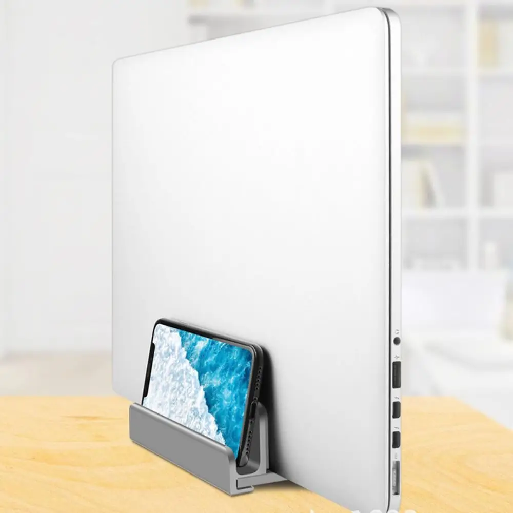 

1/2/3 Slots Vertical Laptop Stand Space-Saving Adjustable Aluminum Laptops Holder Rust-proof Stable Desktop Notebook Dock Home