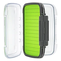 Goture-caja de almacenamiento de pesca con mosca, resistente al agua, doble cara, inserto de silicona, aparejos, anzuelo de pesca, señuelos, archivos, cebo, aparejos transparentes