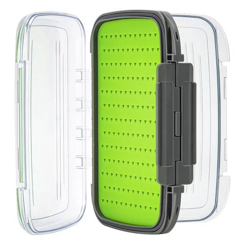 Imagen 1 del producto Goture-caja de almacenamiento de pesca con mosca, resistente al agua, doble cara, inserto de silicona, aparejos, anzuelo de pesca, señuelos, archivos, cebo, aparejos transparentes