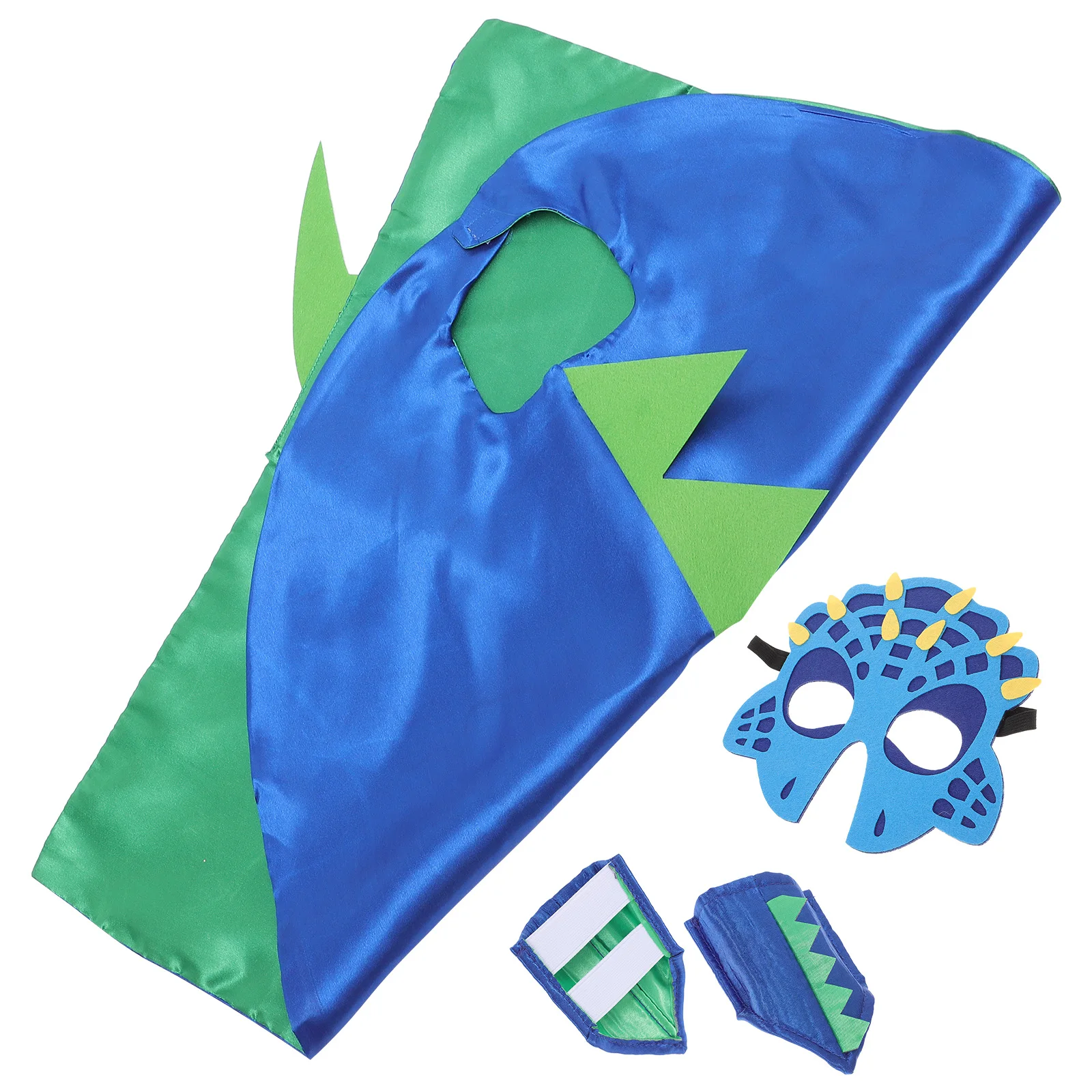 

1set Dinosaur Cloak Mask Set Kids Halloween Costume Cape Free Size Premium Material Party Performance Supplies Fun Atmosphere