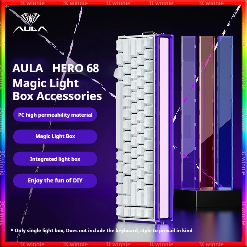 

AULA Hero68 Lightbox Magnetic Axis Keyboard Accessory Replaceable Lampshade Transparent PC Material DIY Fully Ambient Light