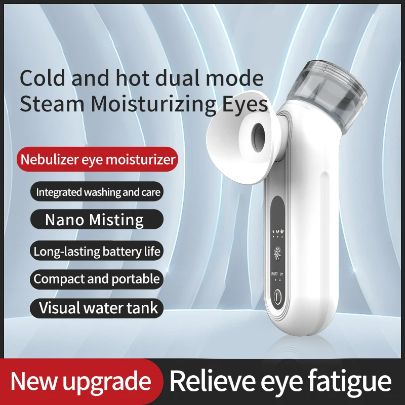 Cold and hot dual application nano-spray eye mist atomizer eye care device, handheld portable mini eye wash device for home use