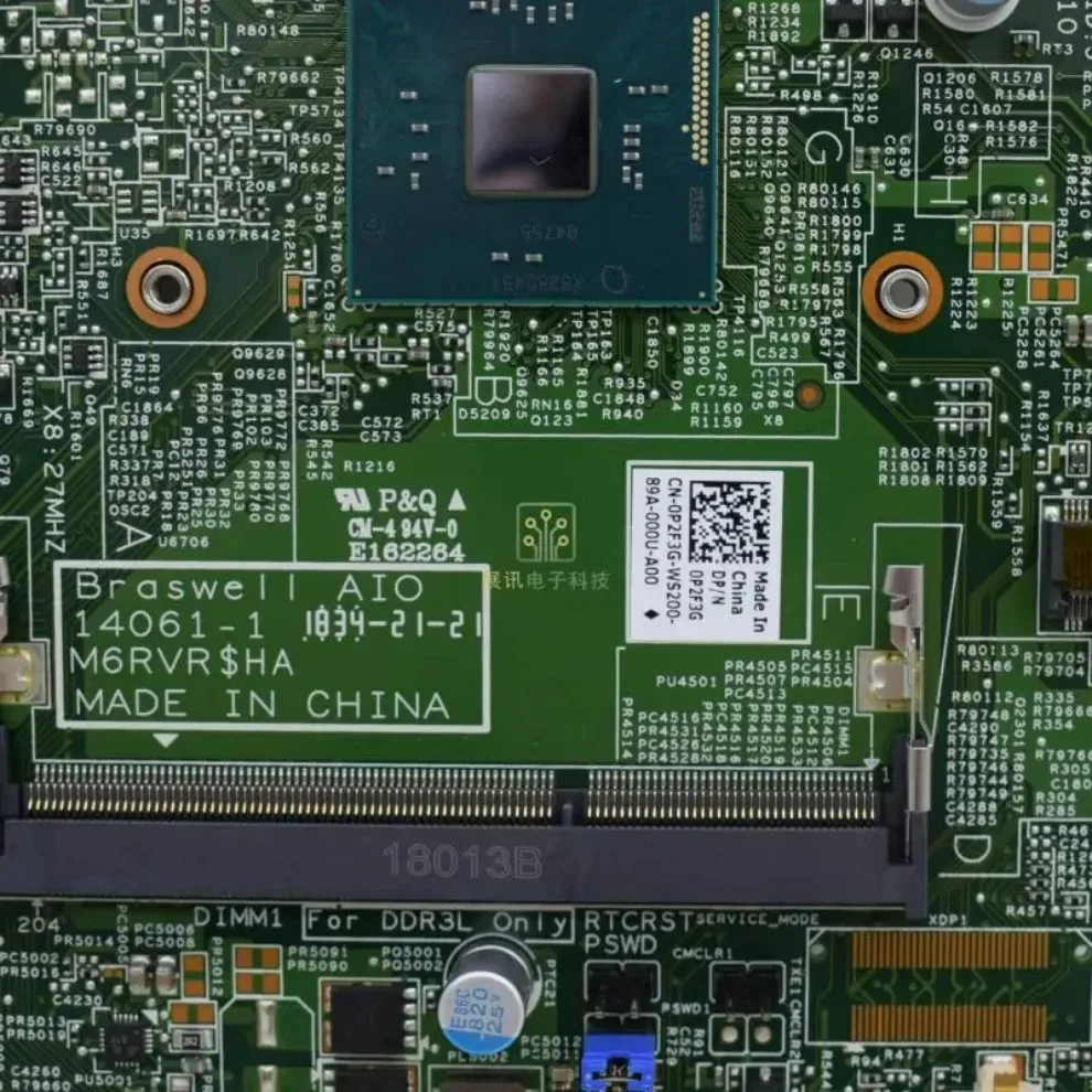 Used For Dell 3455 AIO 14050-1 main board integrated J3710 CPU P2F3G 7GNKG   (store code: 0743)