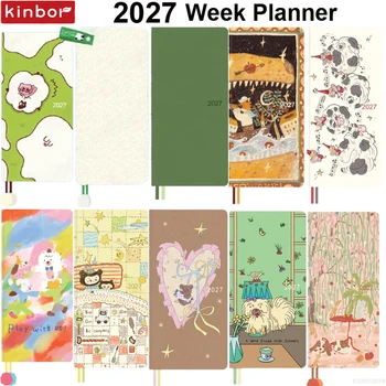 2027 Kinbor Weekly Planner Pocket Journal Notebook Slim Weeks Plan 52g Bachuan Paper Monthly Yearly Planner for Back To School