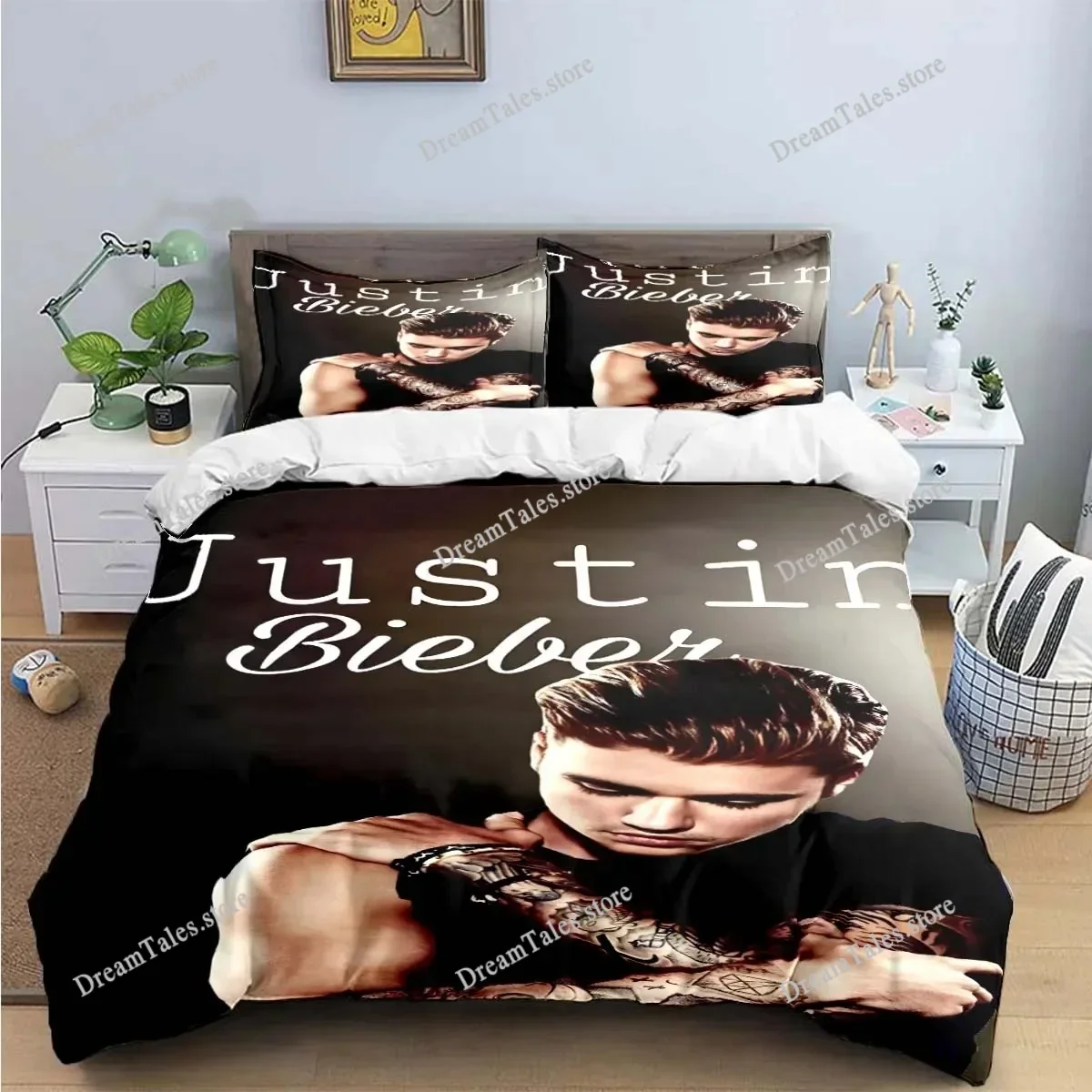 

Pop Singer J-Justin Bieber Printing Bedding Set Duvet Cover Comforter Bed Youth Kids Girl Boys Birthday Luxury Gift