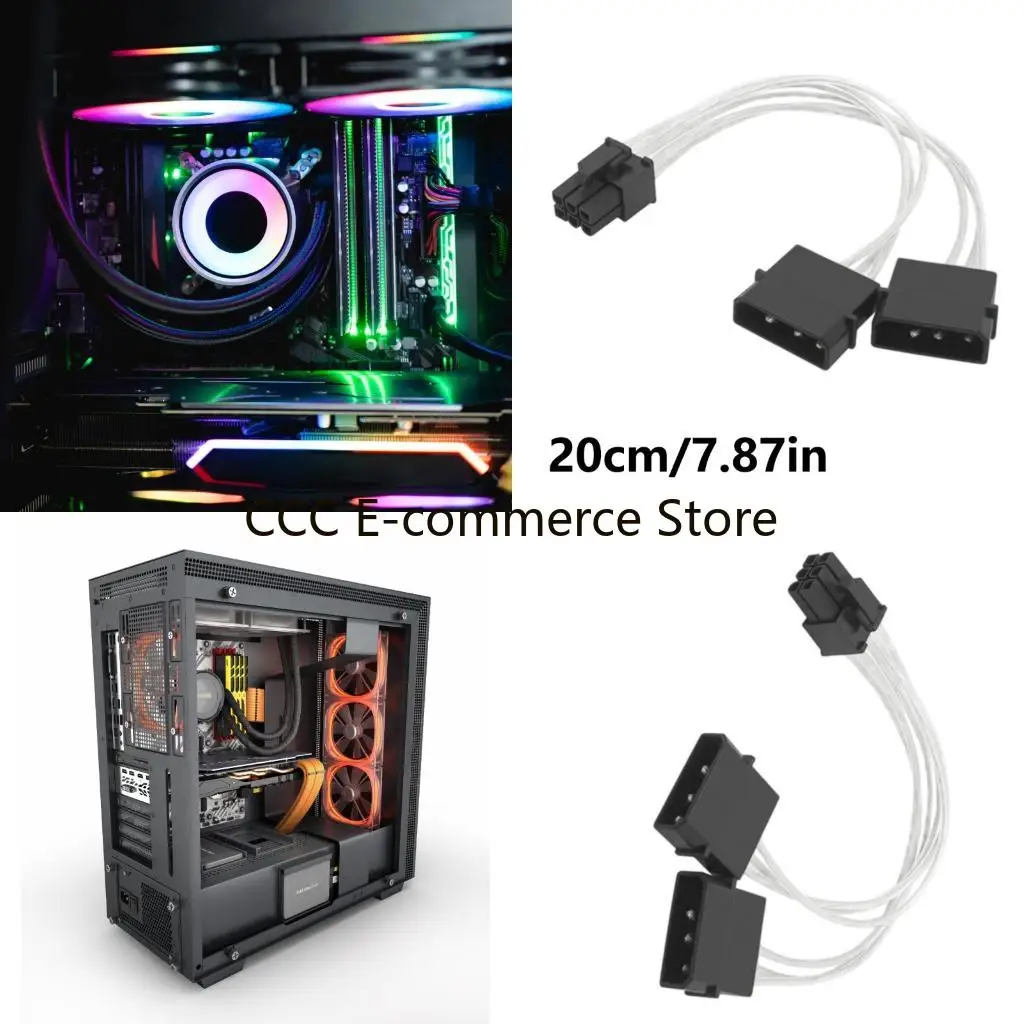 

Double 4Pin to 6Pin Power Converters for Desktop Graphics Card Accessories R58A
