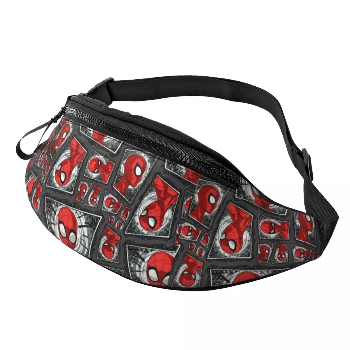 

Custom Spider Man Heads Collage Fanny Pack Women Men Crossbody Waist Bag for Running Phone Money Pouch