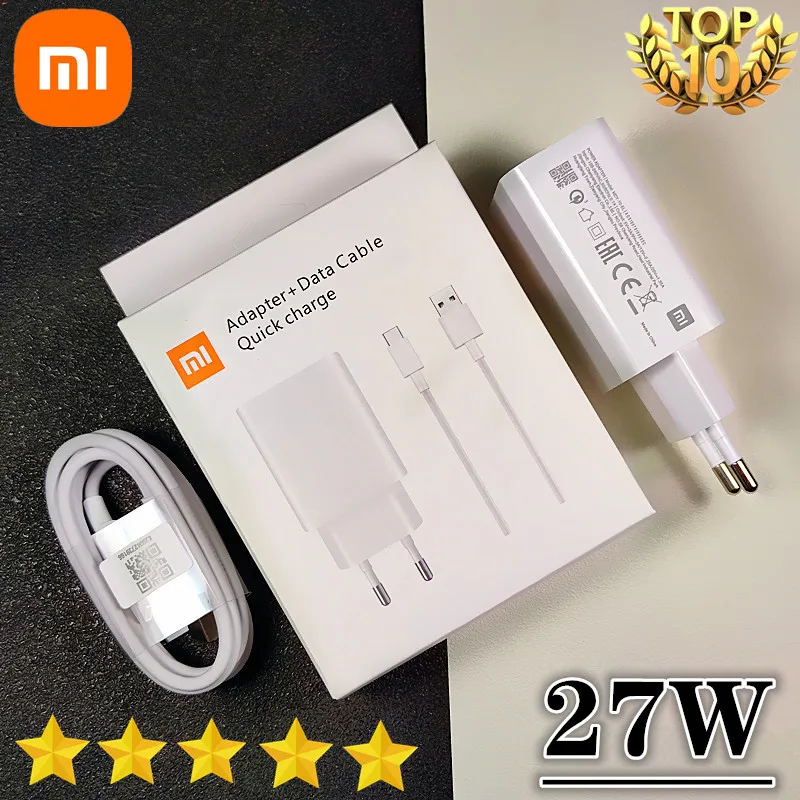 Быстрое зарядное устройство xiaomi 27 Вт, оригинальный EU QC 4,0 турбо адаптер для быстрой зарядки, usb type c кабель для mi 9 9t pro k20 pro mi note 10 lite