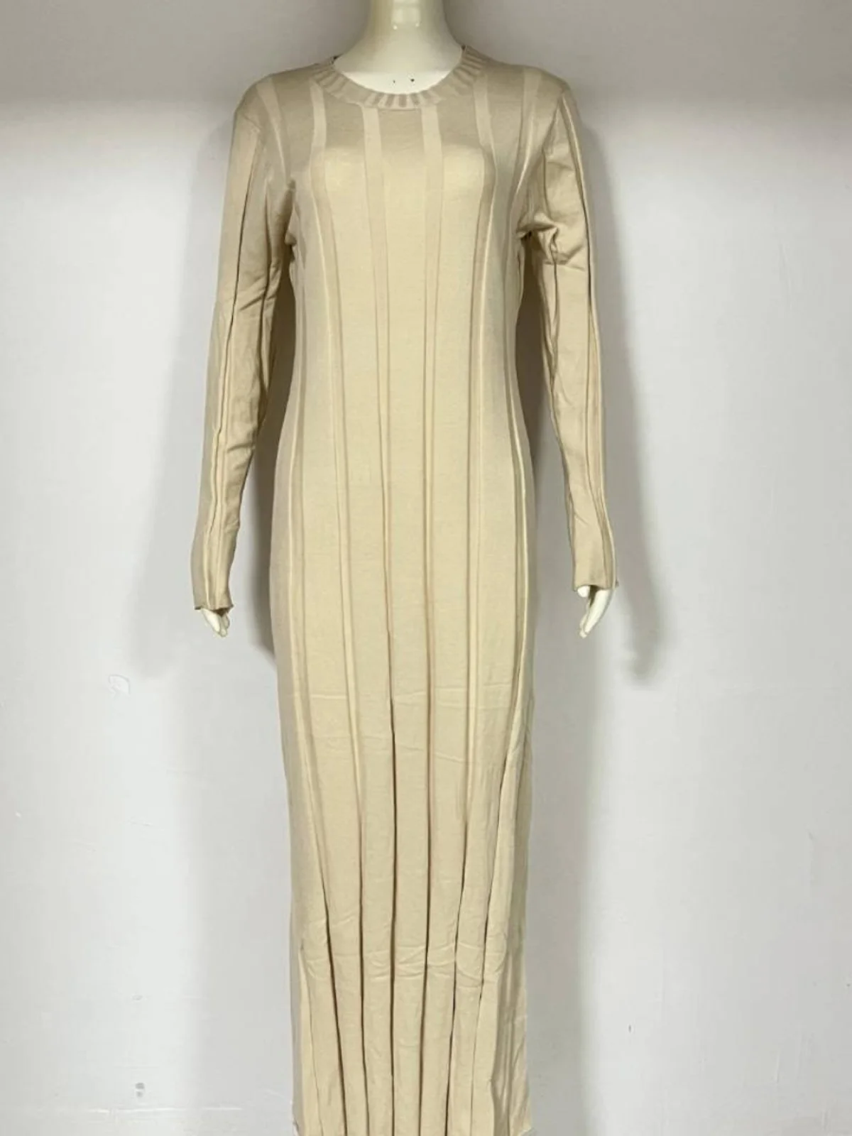 Pull Long tricoté hiver Dr rond Ne couleur Pure automne hiver femme Faion trajet Sle jupe longue