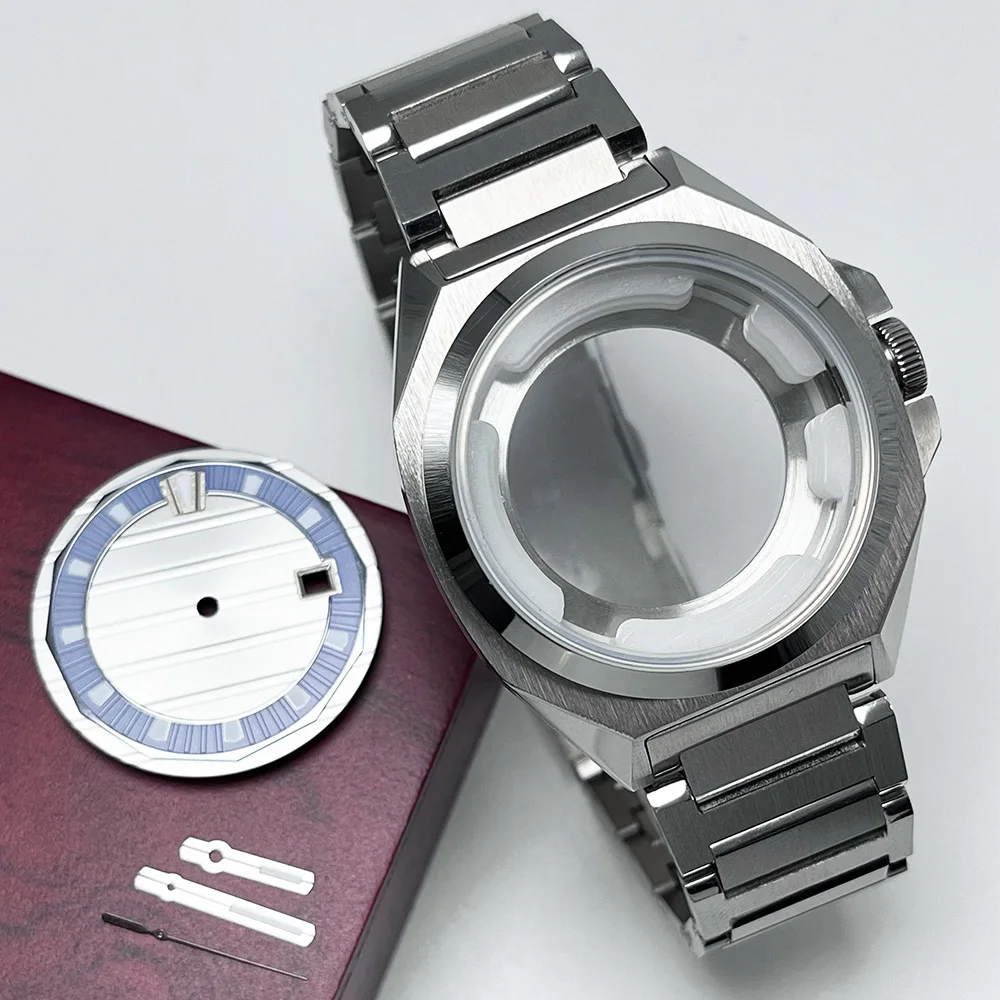 Fashionable men's watch, square case 41mm, with 32mm dial, compatible with 8215 movement, complete set of watch accessories