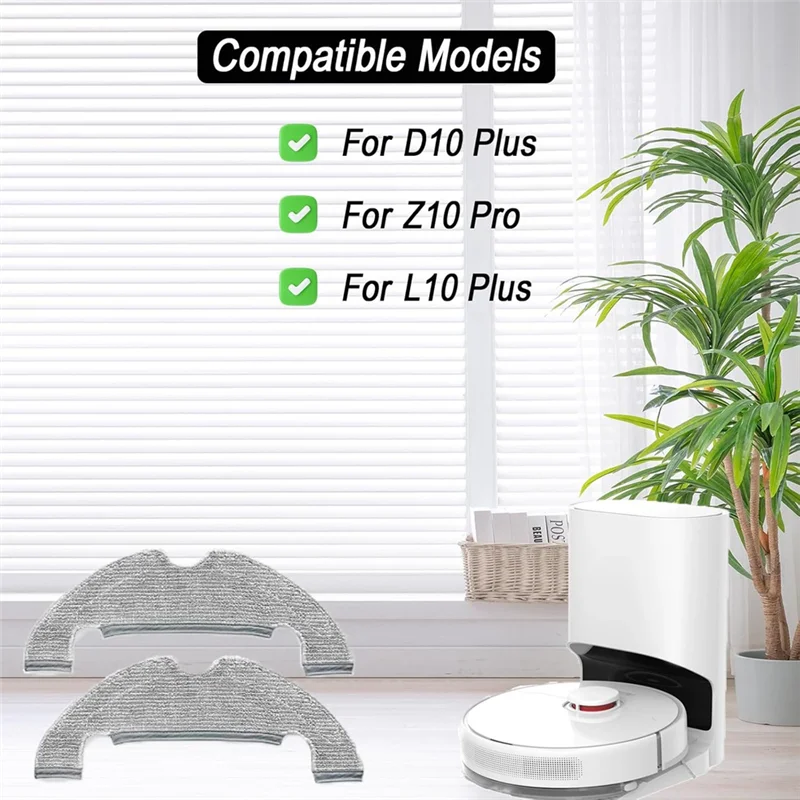B59B-Mop Pad For Dreame D10 Plus, Z10 Pro, L10 Plus Robot Vacuum Cleaner Washable And Reusable Microfiber Mop Pad Accessories