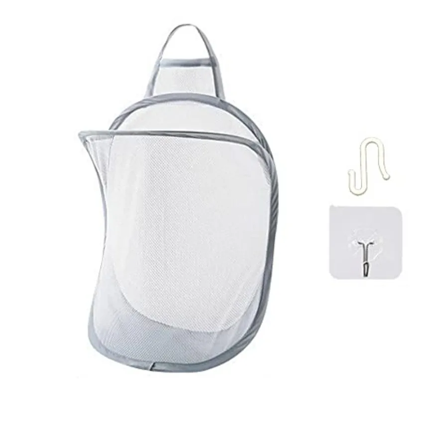 Mesh Collapsible Small Wall Laundry Baskets Hanging Laundry Hamper for Hotel, University Dormitory Use by 1, CLASSIC