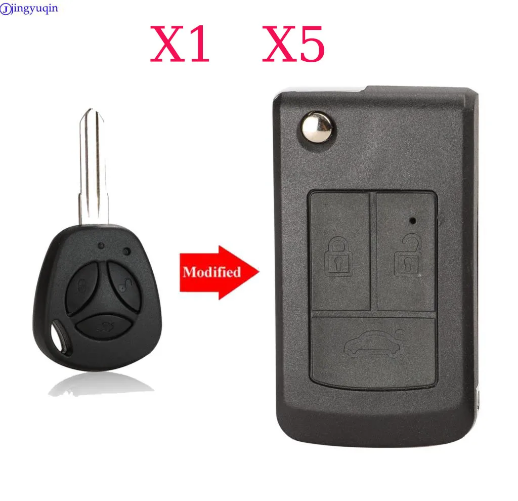 

jingyuqin X1 X5 Remote Car Key Shell Case Fob For LADA Priora Kalina Replacement Keyless Car Covers Folding Flid