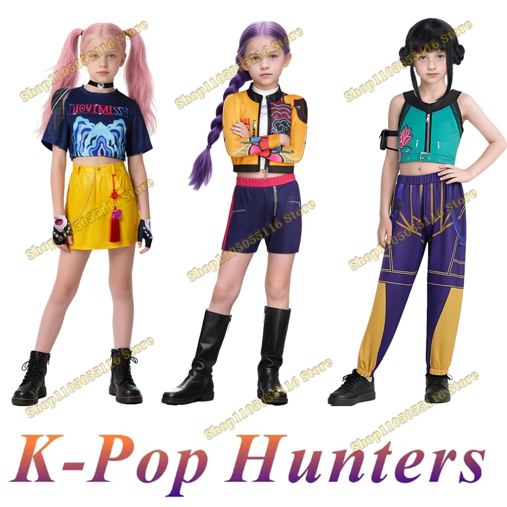 

Girls Zoey Cosplay Girl Group Rumi Kids Costume Mira Outfit Favorite Stage Performance Clothes Halloween Animated Movie Dress Up