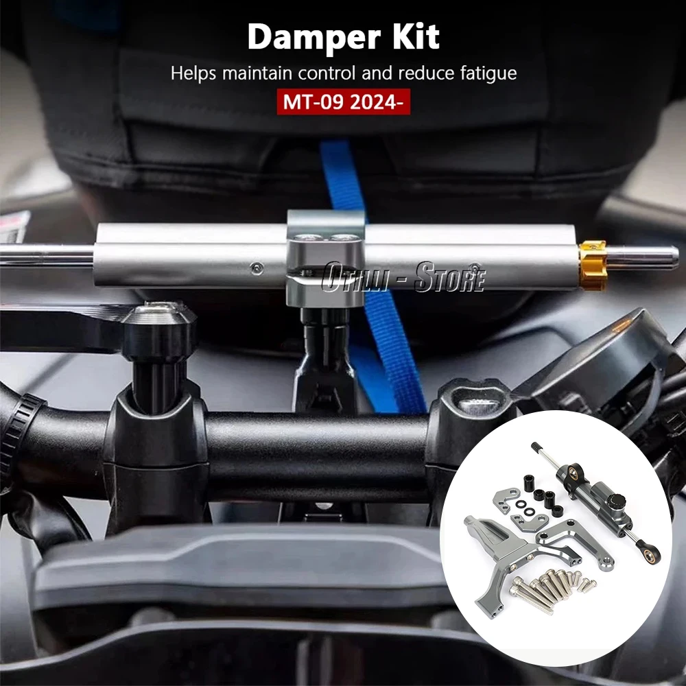 New Motorcycle Fiber Carbon Steering Stabilize Damper Mounting Bracket Kit For Yamaha MT09 MT 09 MT-09 SP MT 09 2024 2025