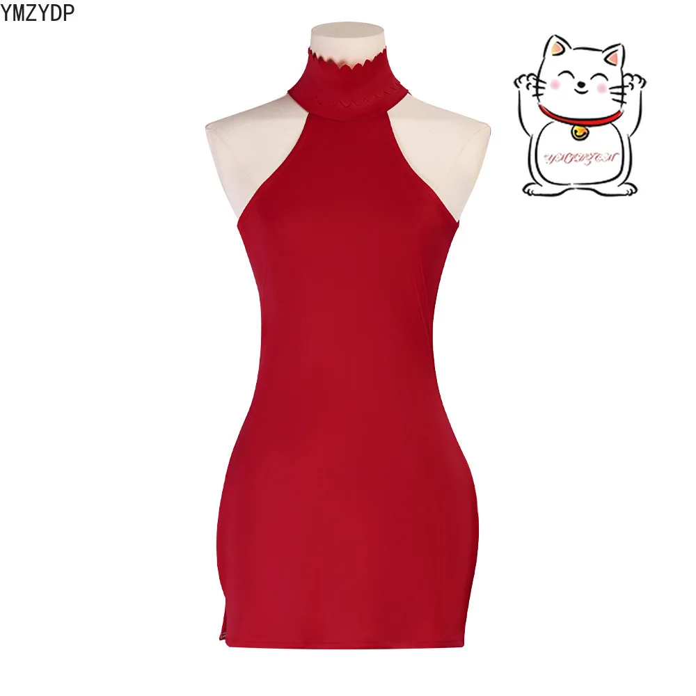 جديد حار بيع نامي الأحمر مثير الورك المعانقة اللباس هالوين كرنفال تأثيري أنيمي حلي الساخن بيع