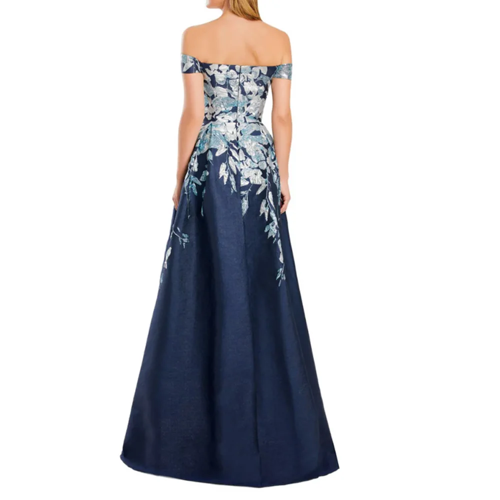 Fashion A-Line Off The Shoulder Women's Mother of The Bride Dress Formal High Split Satin Long Wedding Guest Gowns Customized