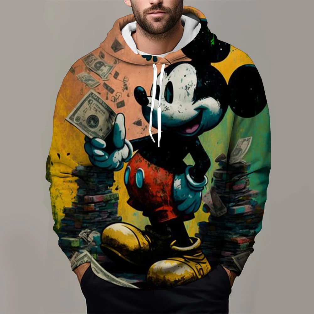 2024 Disney Mickey Mouse 3D Print Hoodie Mens Womens Casual Sports Pullover Hoodie Cartoon Kid Girl Boy Hoodie Fashion Street