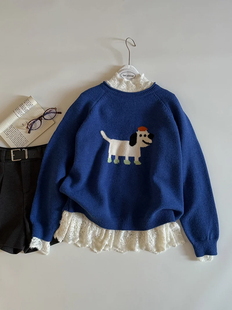 

Anti-Aging round Ne Knitted Sweater Women's Loose Fit Faionable Autumn Winter New Sle Comfortable Warm Thermal Top