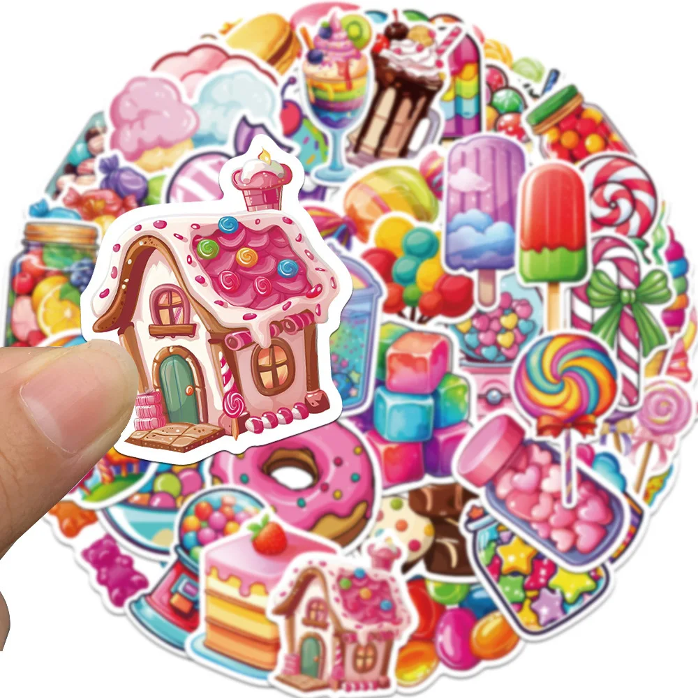 

10/30/50PCS Cartoon Cute Funny Colored Lollipop Candy Stickers Creative Decoration Doodle Decoration Toys for Wardrobe Guitar