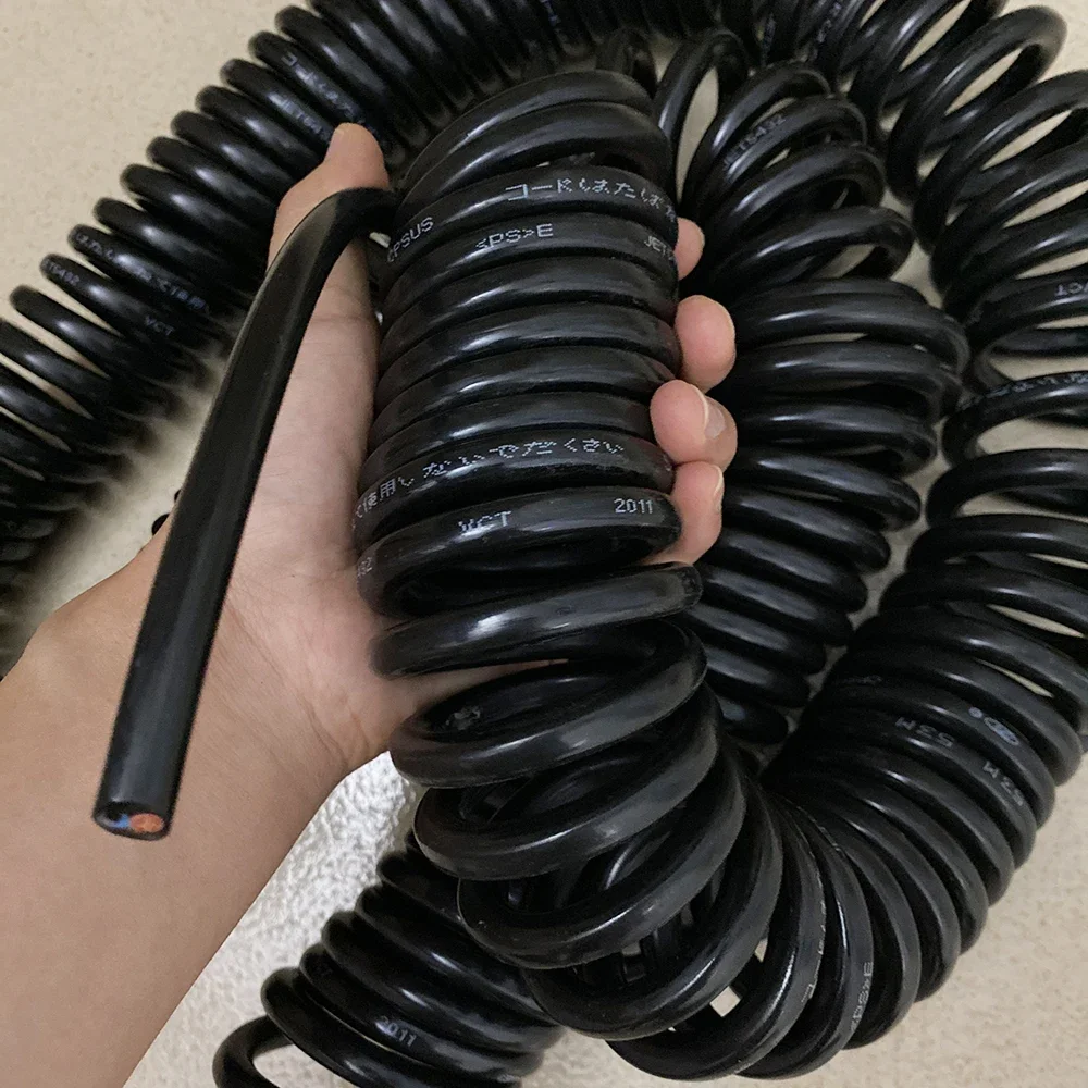 

4 Wires Tensile Thick Spiral Cable for Electromagnetic Chuck Crane Spiral Wire 4 Core 2.5 Square Stretch 1m to10m