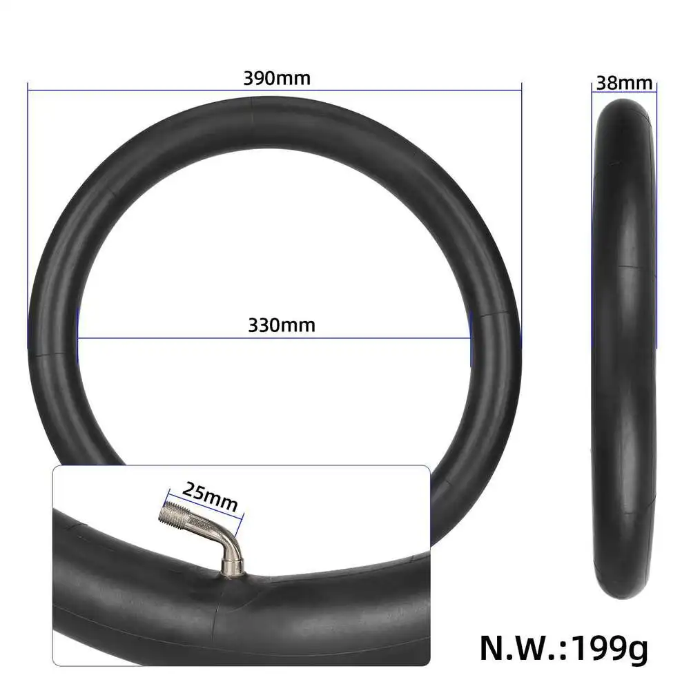 دراجة E-الدراجة 16x2.125 الأنبوب الداخلي مع صمام 0 درجة أنبوب داخلي مطاطي أسود قطع غيار الدراجات الهوائية #6
