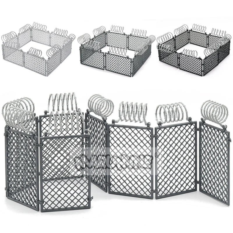 Marumine MOC DIY City Military Base Barbed Wire Fence Mesh Isolation Net for WW2 SWAT Weapons Building Blocks Model Bricks Set