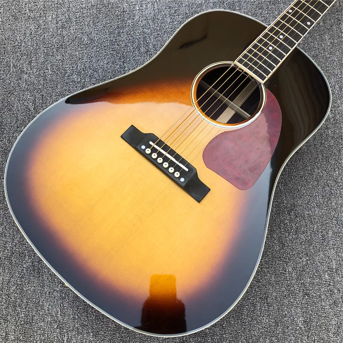 

Sunburst Solid Spruce Top J type 45 model Acoustic Guitar 41" Mahogany Body Ebony Fingerboard