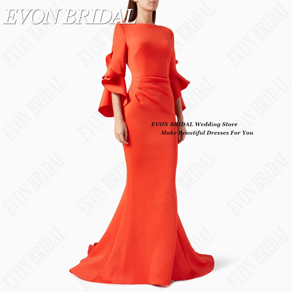 EVON BRIDAL Elegant Mermaid Celebrity Evening Gowns 2024 Dubai Woman Satin vestidos de ocasião Formal Occasion Dresses Custom