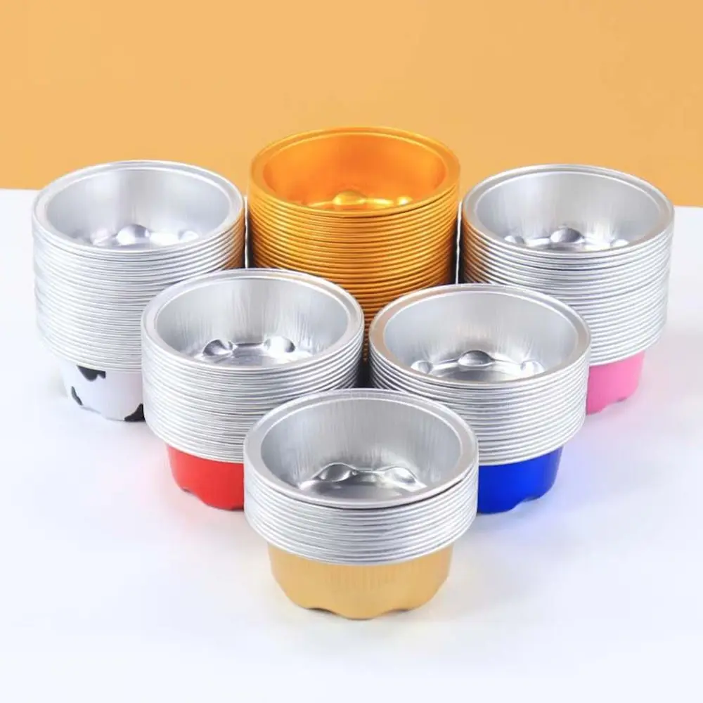 Fryer Reusable Mini Snack Containers Tray Tinfoil Cups Pudding Cake Mold Dessert Cups Aluminum Foil Tin Cup Muffin Cupcake Cups view 2