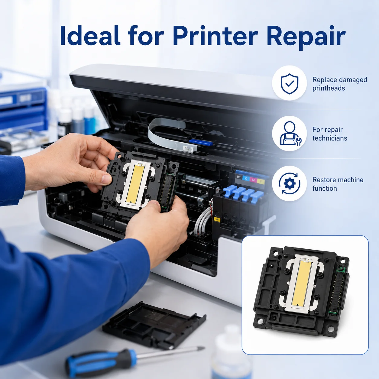 Replacement Printhead Print Head for Epson L310 L360 L380 L3118 L210 L4150, Stable Inkjet Printer Repair Part to Broken Lines