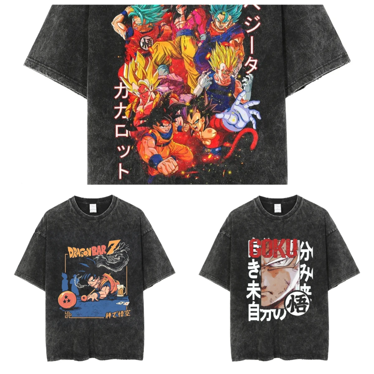 

BANDAI Мужская уличная футболка в стиле хип-хоп с принтом Dragon Ball Harajuku, хлопковые топы с короткими рукавами, футболки, летняя винтажная футболка