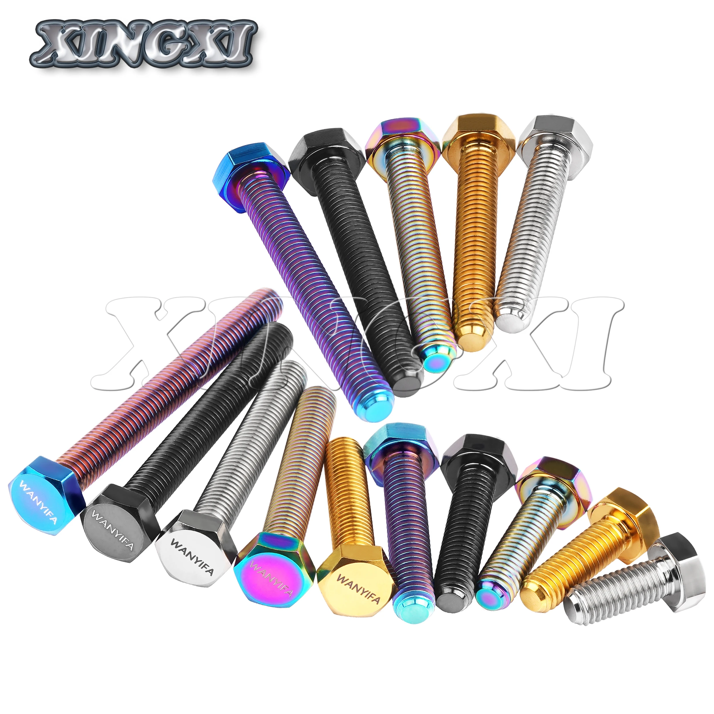 Xingxi DIN933 التيتانيوم GR5 الخارجية عرافة الترباس M10x20-100mm شقة رئيس الملعب 1.25 مللي متر كامل مسمار ملولب للدراجات النارية