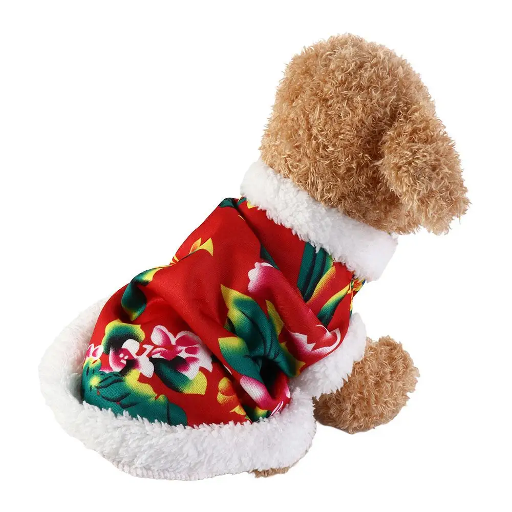 

Vest Soft Cats Warm Apparel Jubilant Thicken Cold Weather Pet Costumes Windproof Plush Flowered Cotton Jacket Puppy