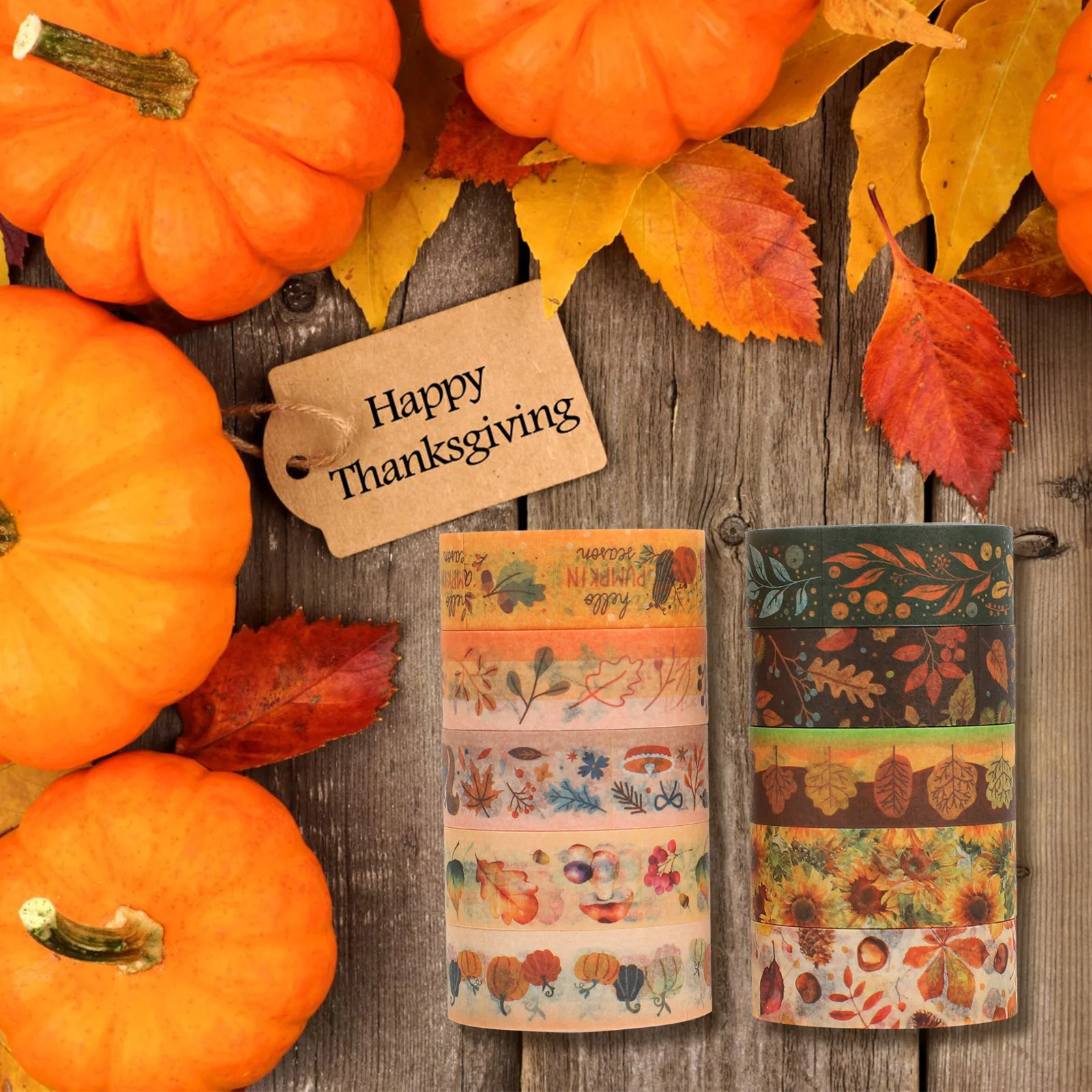 Cardstock Stickers Thanksgiving Wrapping Tape Plakboek Diy Tapes Esdoorn Leaf Washi