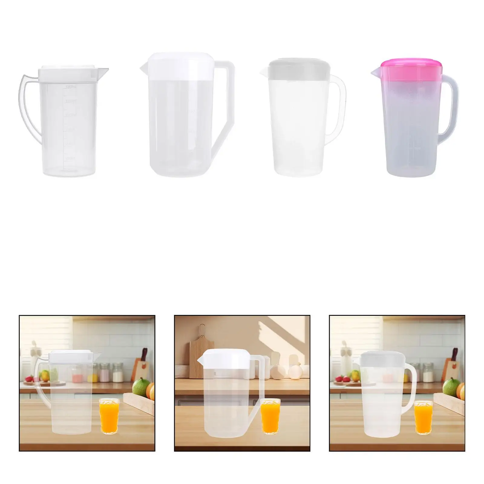 Water Pitcher Water Jug Easy Clean Clear with Handle Heat Resistant Household