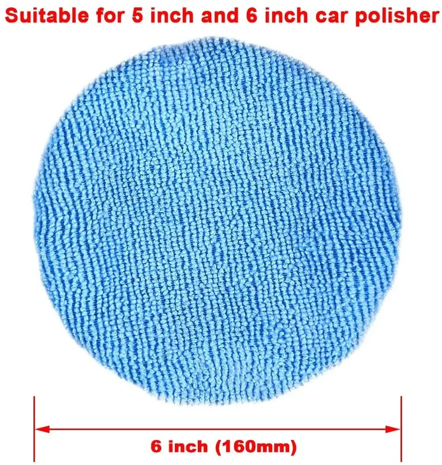 Polishing Bonnet Buffer Pad Microfiber Bonnet Car Polisher Pad Woollen Waxing Pad For Car Paint Care 5-6 Inch For Orbital Sander