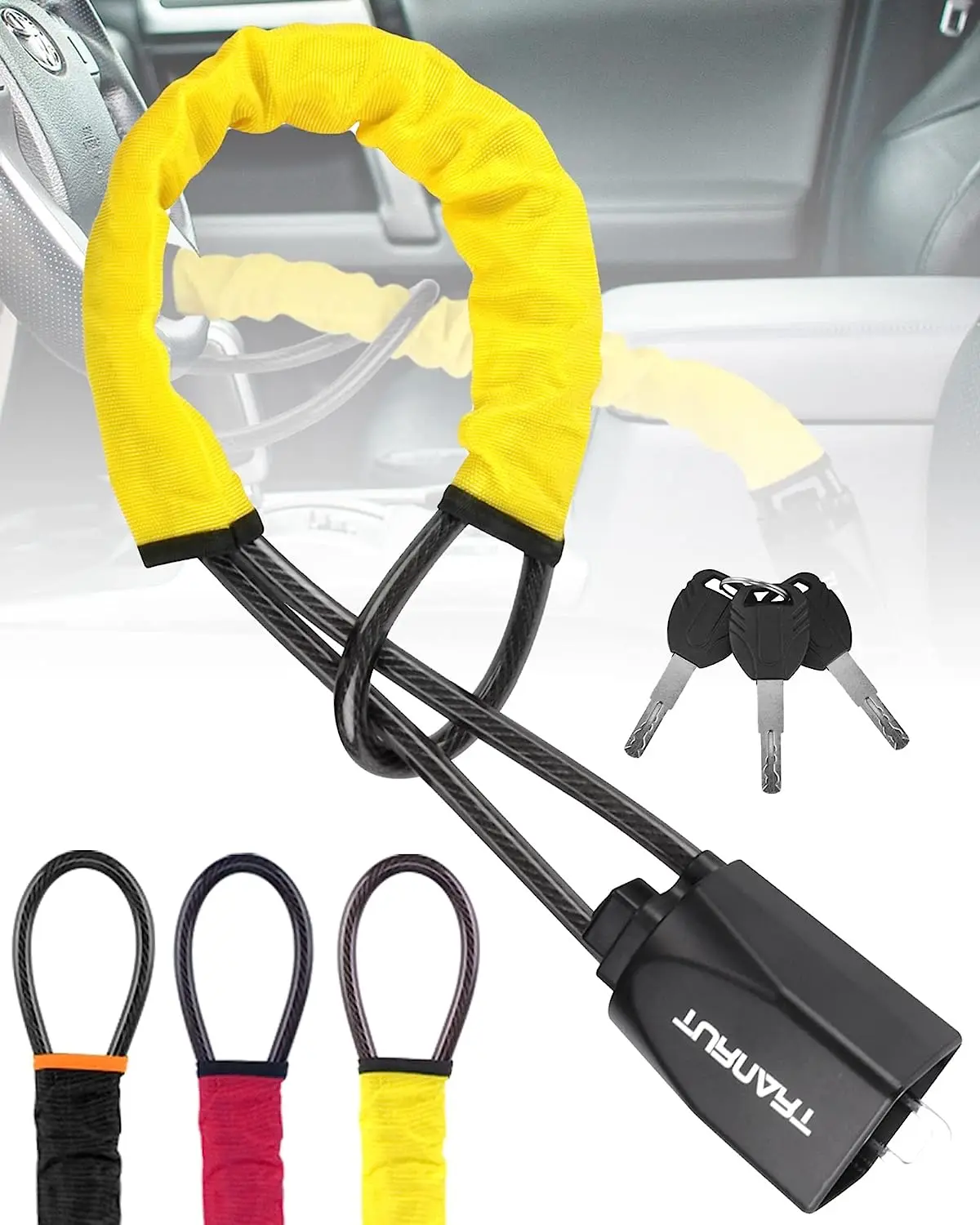 

Seat Belt Lock Security Anti-Theft Handbag Locks Auto Car Accessories Universal Seat Belt Socket Fixed Steering Wheel Lock