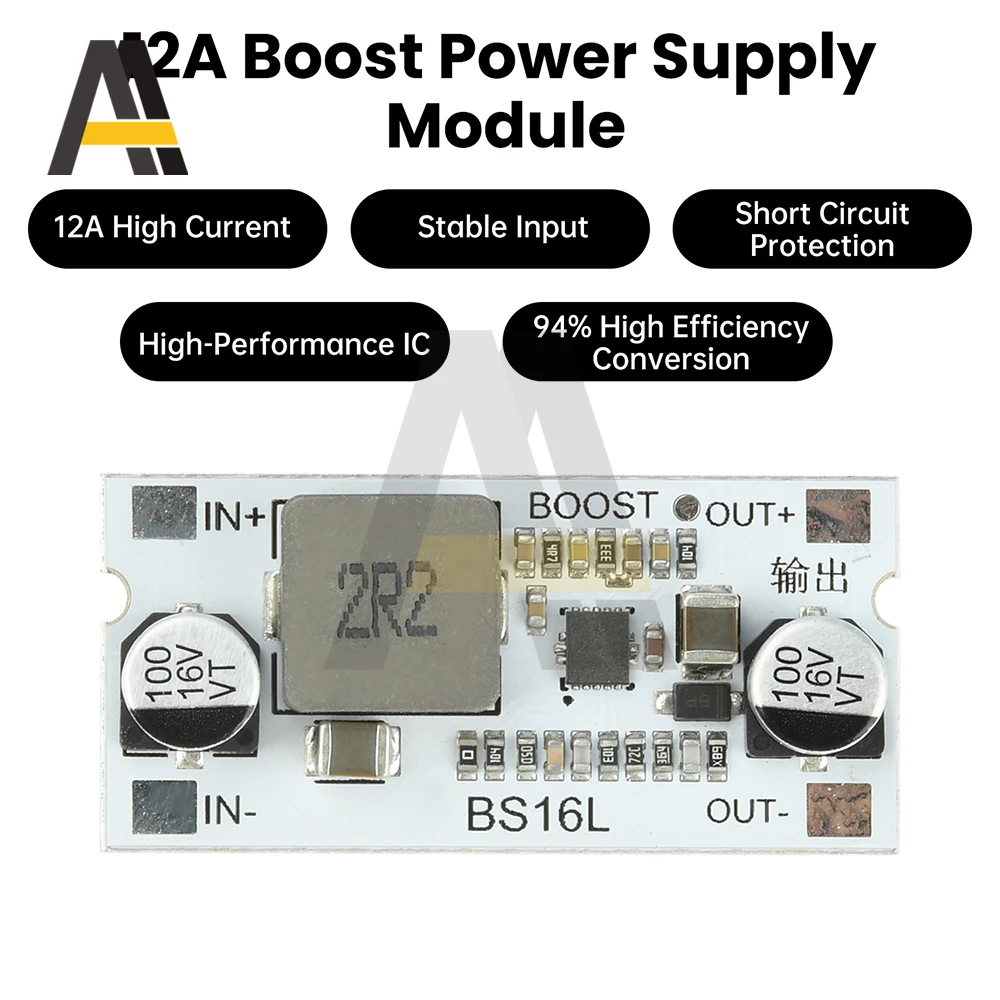 

DC-DC Boost Converter Module 2.7-15V to 5V/9V/12V High Efficiency Aluminum Substrate with Over-Temperature Protection