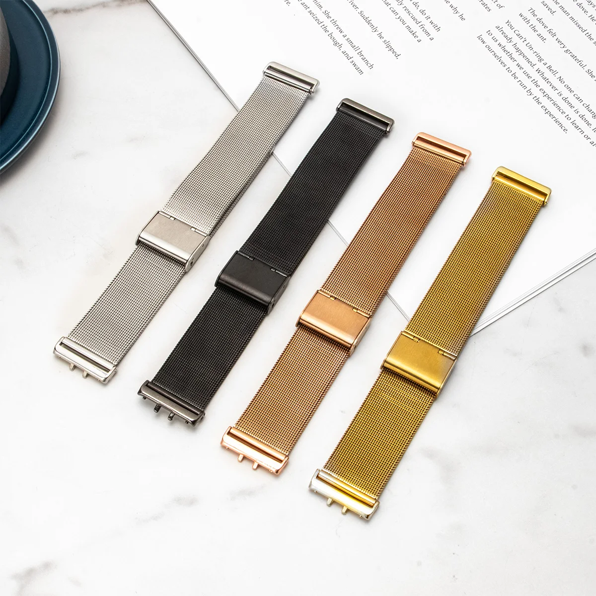 Milanese-Armband für Samsung Galaxy Fit 3, Schwarz, Silber, Gold, Edelstahl-Armband für Samsung Galaxy Fit 3, Armband – Detail 3