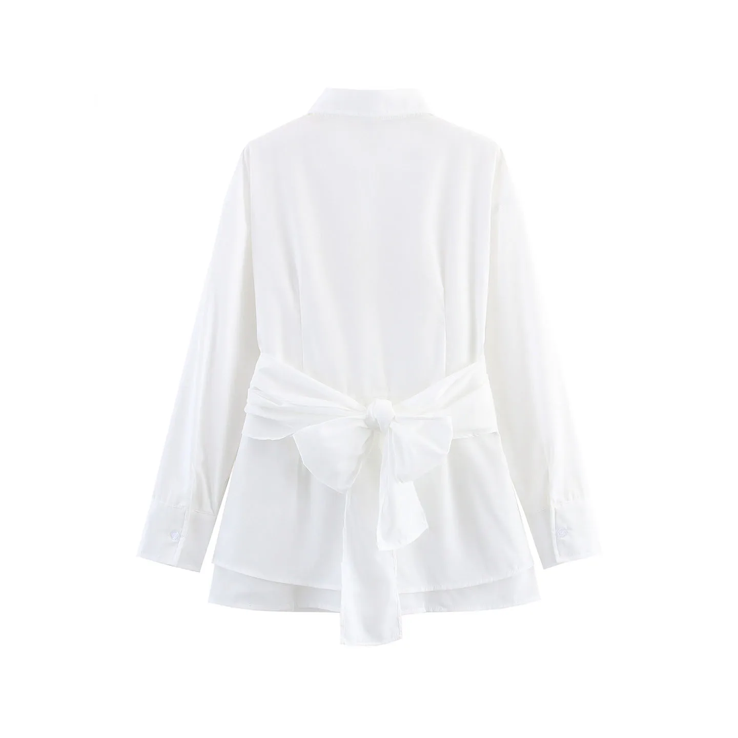 Semplice colore puro irt con cintura Autunno 2025 Nuove donne Faion Piegato Design Abbigliamento Z Brand Long Sve Altro materiale