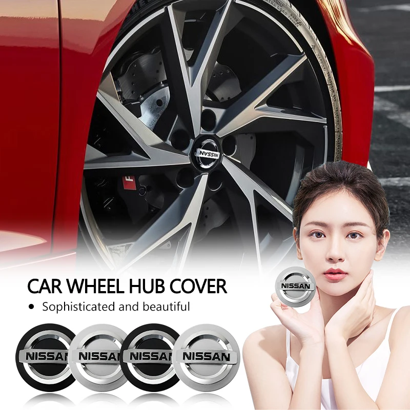 

For Nissan Nismo Almera Tiida Teana Qashqai 350Z 370Z 56mm Car Emblem Tire Wheel Hub Cap Rim Covers Auto Decorate Accessories