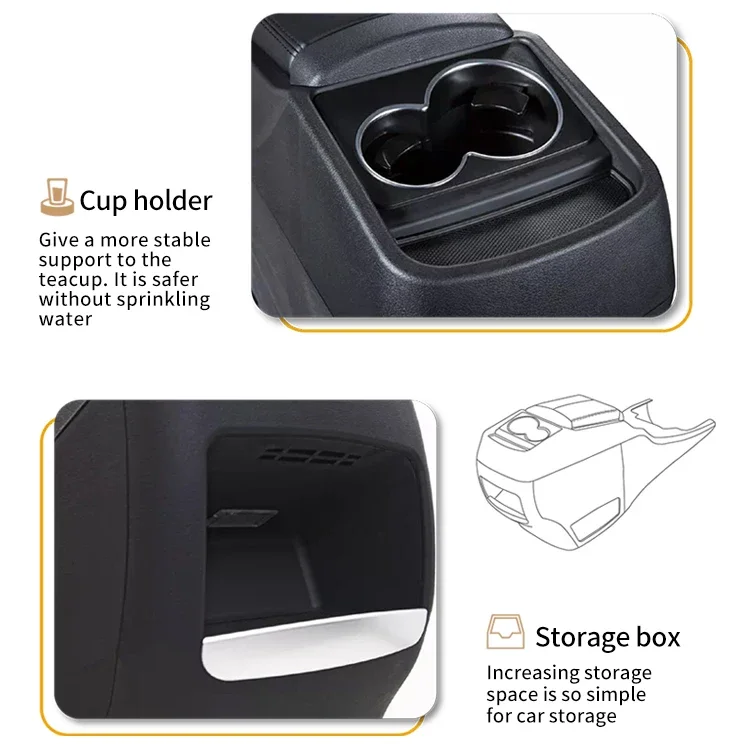 Beige Black Multifunctional ABS Armrest Box Cup Holder Central Armrest Console for Mercednz Vito W447 V-class V250 V260 Car