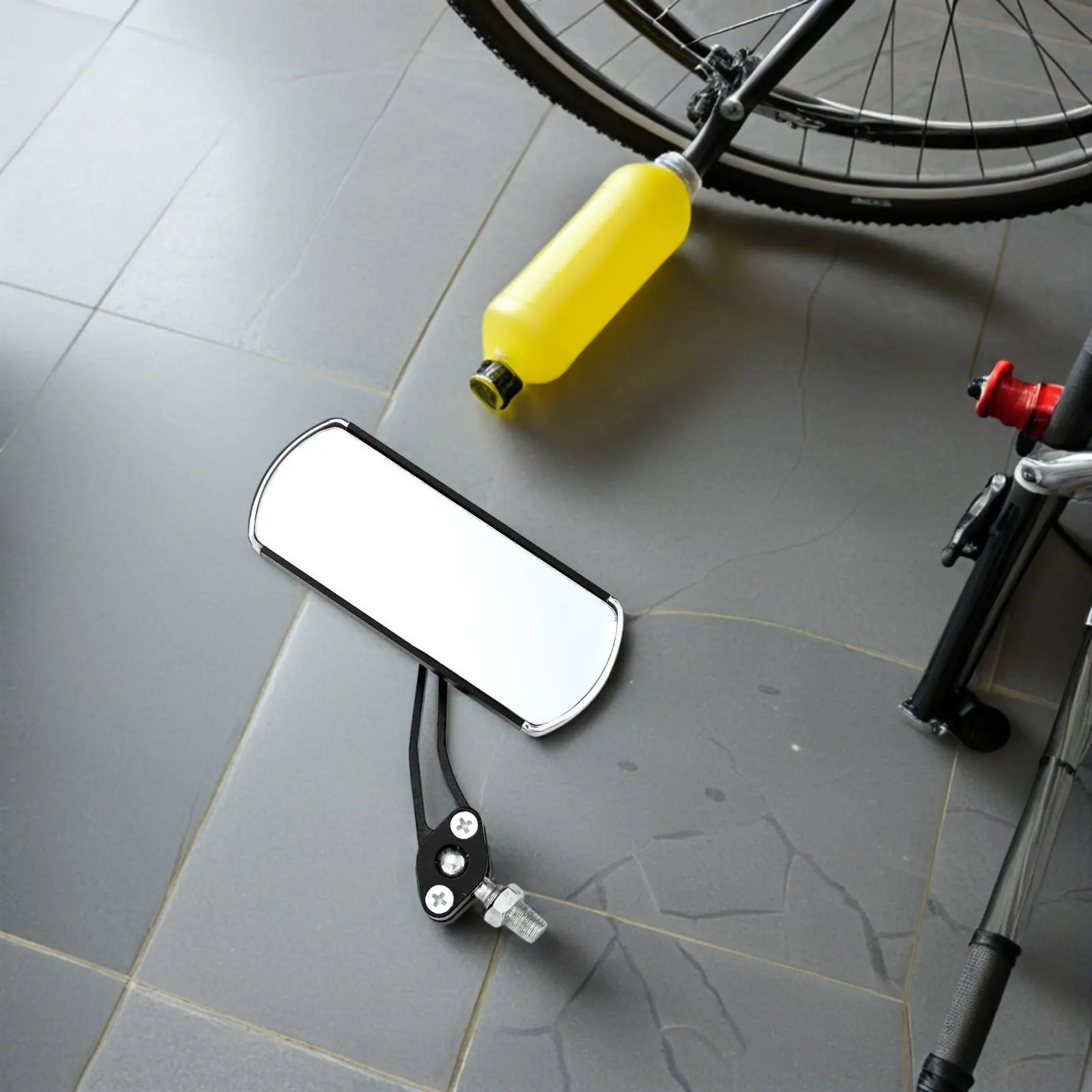 A Pair of Bike Rear View Mirrors 360 Degree Wide Angle Blast-Resistant Rotatable Lightweight Compact Fully Adjustable Handlebar