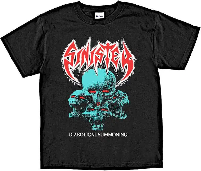 Camiseta con motivo diabólico siniestro, camisa Vintage de Metal de muerte, benedicción desatada