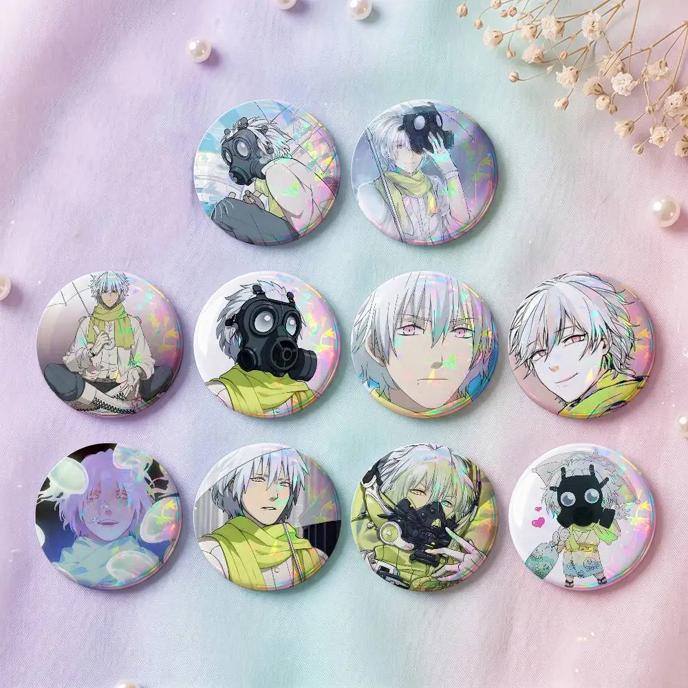 1pc Clear Game D-DRAMAtical Murder Cartoon Style Badge Brooches On Backpack Decoration Round Enamel Pins For Accessorys
