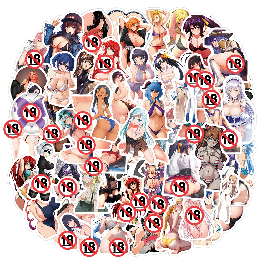 

10/30/50/100PCS Anime Sexy Girl Waifu Stickers Hentai Cartoon Graffiti Sticker Decals for Adult DIY Water Bottle Laptop Luggage