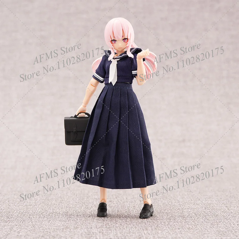 Traje móvil a escala 1/12 para niña, camiseta bonita de marinero, falda, uniforme, conjunto de traje de estudiante, figura de acción de 6 pulgadas, muñecas corporales de soldado